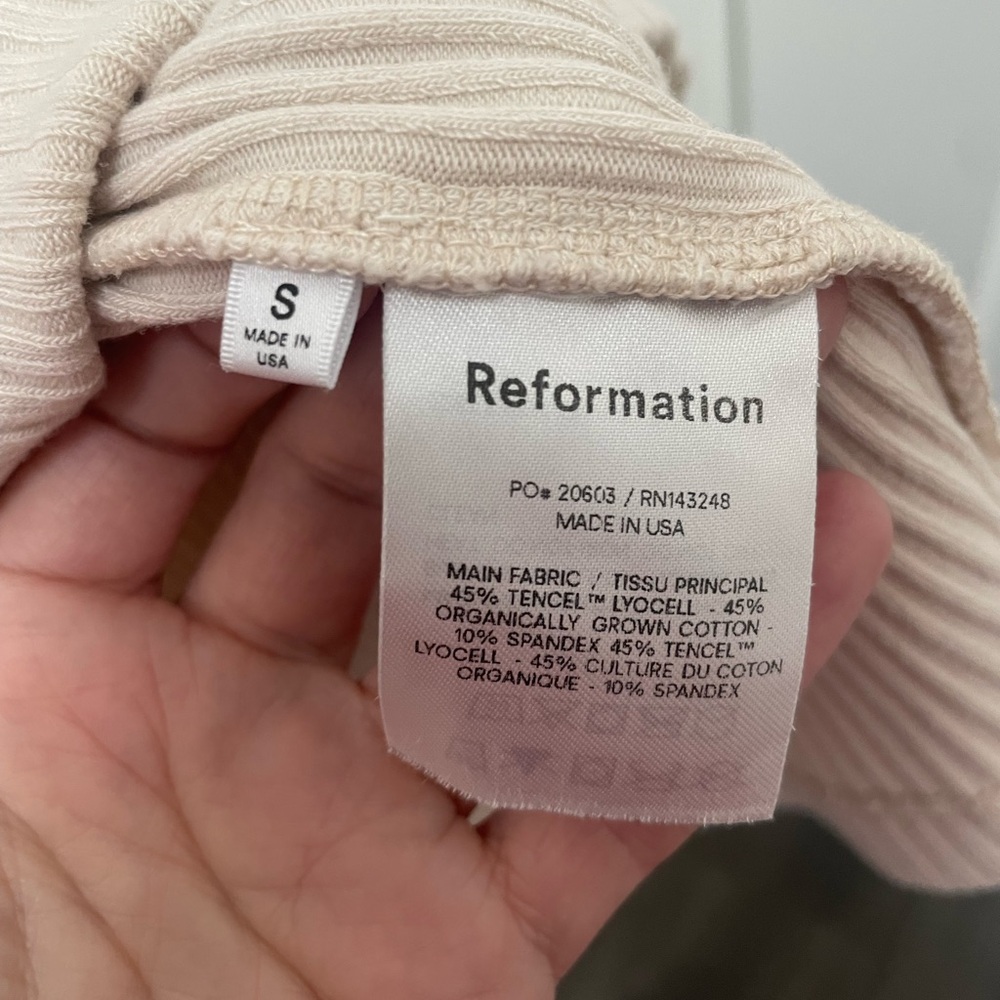 Reformation Rib Knit Cream Dress - Picture 5 of 7